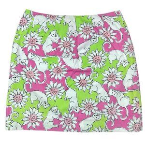Vintage Lilly Pulitzer French fried lion cat mini skirt